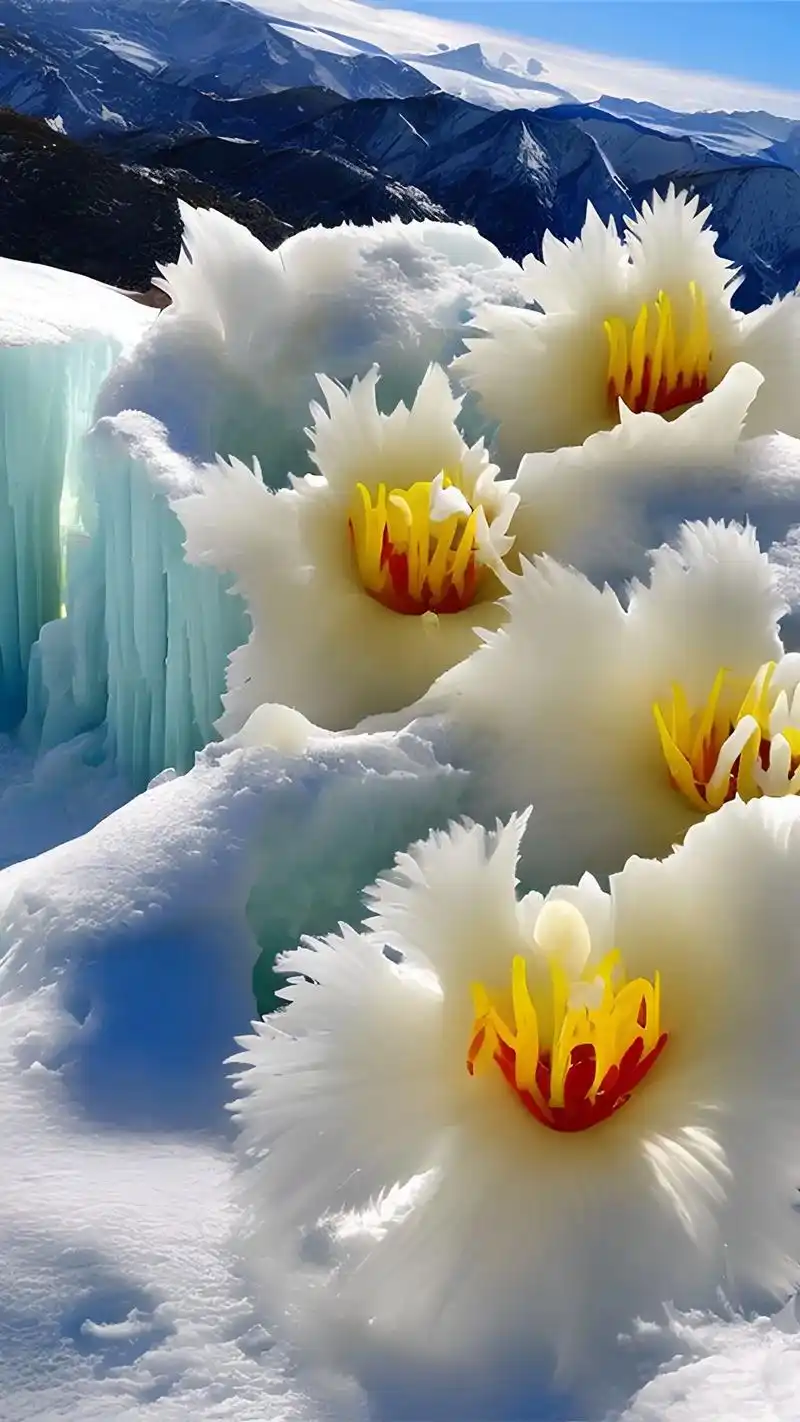 冰山雪莲.最美的冰山雪莲分享给大家,见雪莲者一顺百顺,大富大 - 抖音