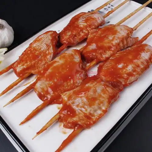 奥尔良口味鸡翅中串半成品烧烤食材新鲜冷冻烤翅中油炸小吃5串