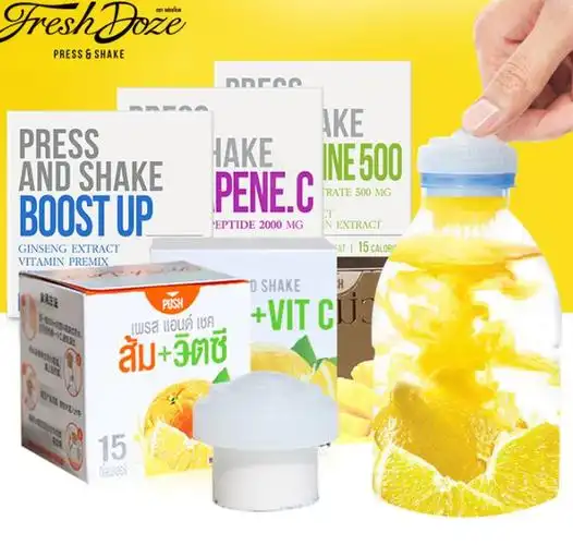 视频来源:阿普塔    去年,一款来自泰国的fresh doze瓶盖饮料曾在抖音