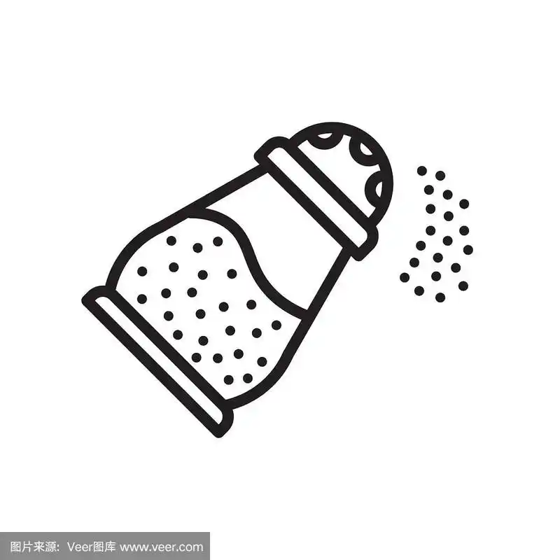 盐图标矢量标志和符号孤立在白色背景,盐标志的概念