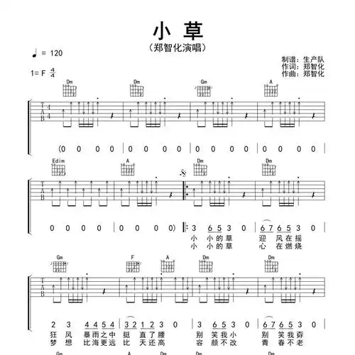 小草吉他谱