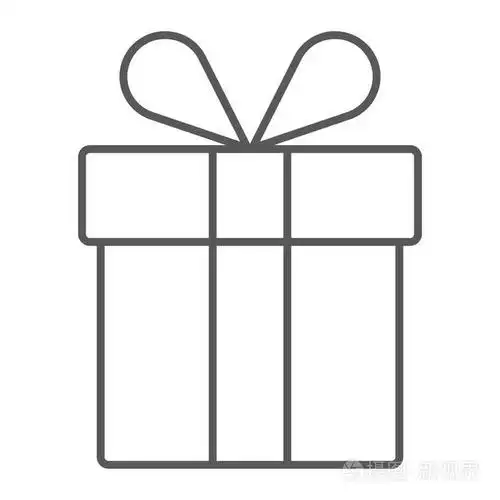 礼物和节日, 包装符号矢量图形, 在白色背景上的线性模式, eps 10插画