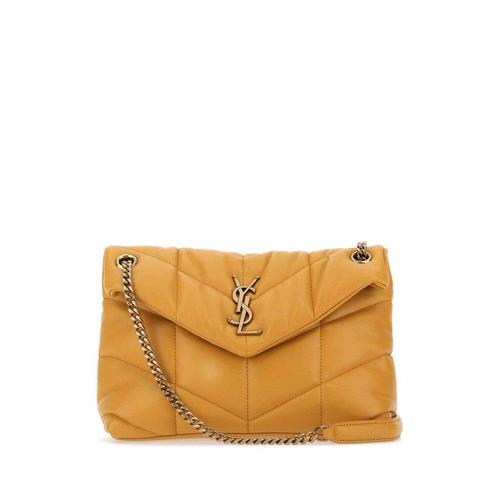 laurent ysl黄色女士单肩包|saint laurent logo plaque chained