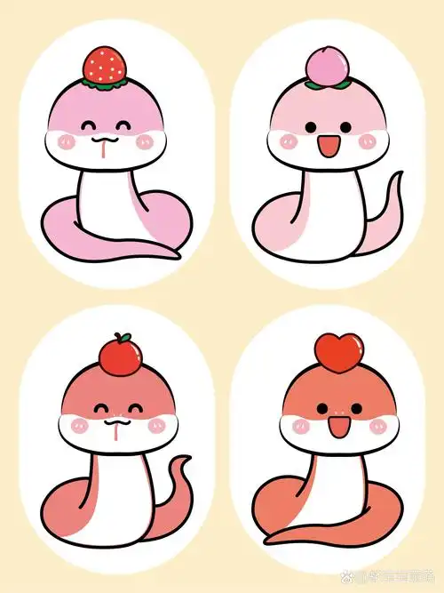 蛇年卡通插画头像图片素材#蛇插画# #蛇卡通素材# #蛇宝宝# #蛇卡通