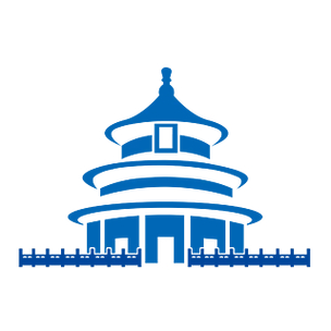 北京天坛剪影蓝白渐变