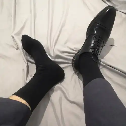 broken4双装黑色西装袜正装袜商务中筒筒袜纯棉中筒袜