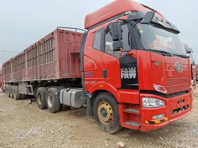 山东济宁财源重型二手货车 出售二手拖头解放j6二拖三半挂车,460马力