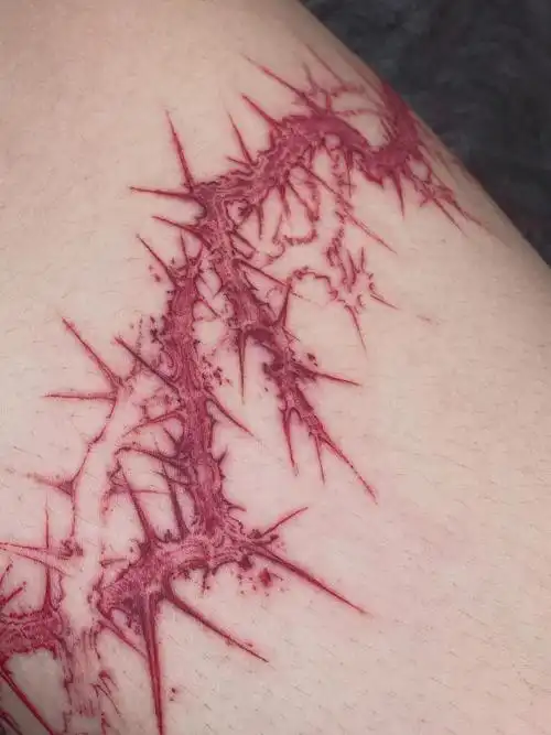 少女的荆棘_纹身图案手稿图片_june钧一的纹身作品集