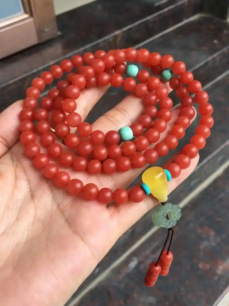 天哪!这串南红颜色也太好看了吧