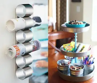 奶粉罐72变,简约变身收纳架,废物利用