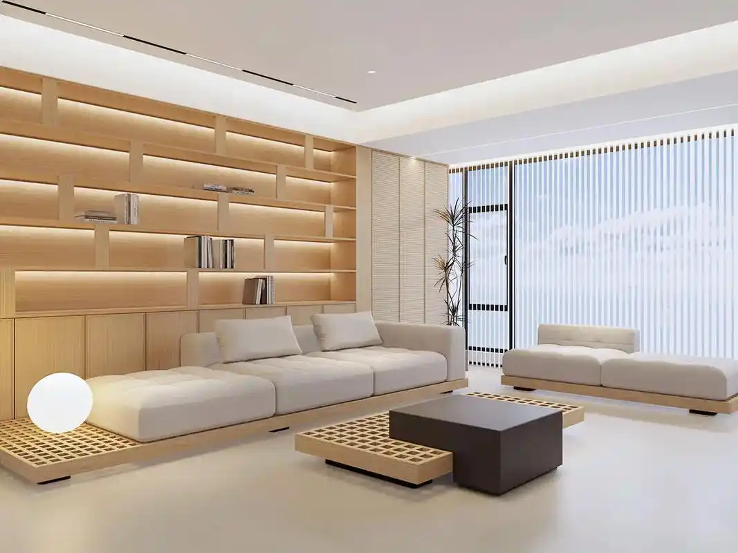 满墙书架的客厅背景墙设计  邻居来了都不舍得走  原木的书架 - 抖音