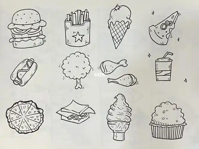 简笔画汉堡包