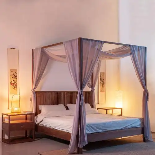 卧室简约中式原木双人床木床实木架子床