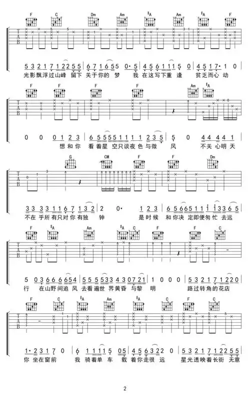 只只吉他谱孟凡明高清弹唱谱只只六线谱