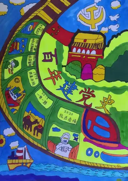 "永远跟党走 童心绘百年"职工子女书画作品展(三)