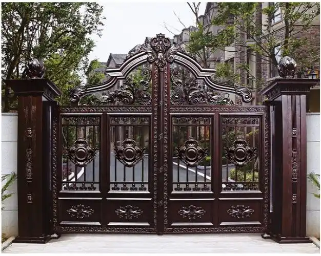 欧式别墅铁艺大门 双开锻铁大门 时尚创意庭院围墙铁艺门