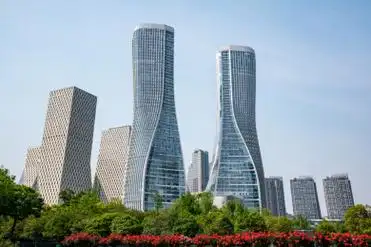 中国浙江杭州现代城市建筑风光