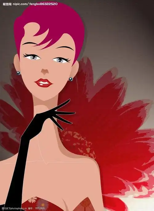人物写真ps素材_分层美女插画图片
