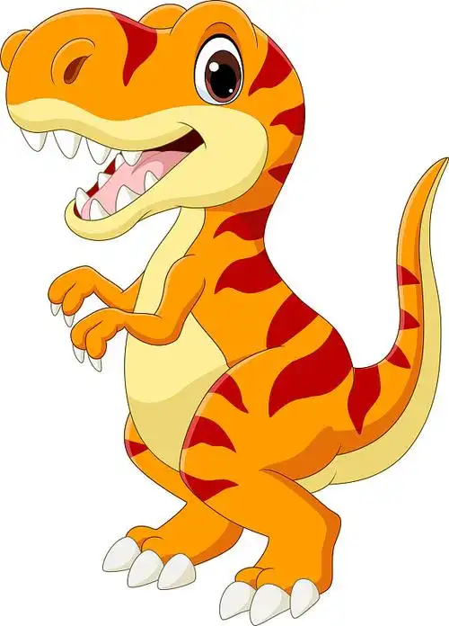 卡通快乐的霸王龙在白色的背景图片