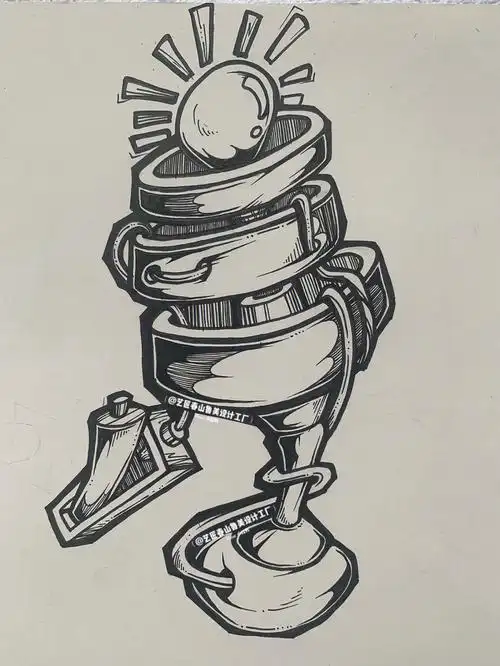 鲁美设计Ι黑白装饰画Ι台灯创意Ι内附步骤