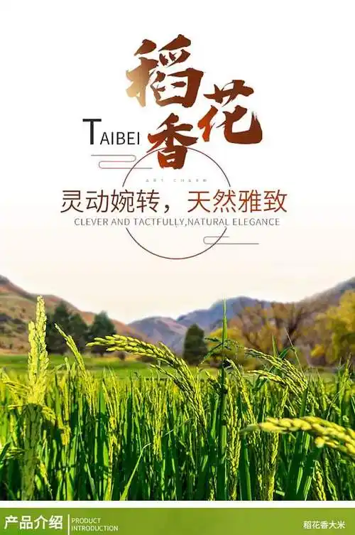 时尚简约食品茶饮稻花香稻子详情页