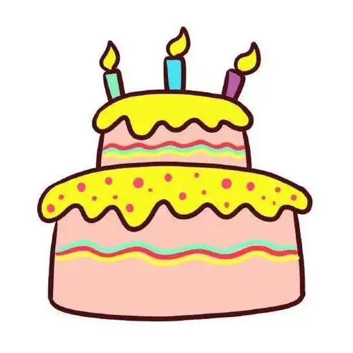 生日蛋糕简笔画带颜色教程,一步一步教大家怎么画生日蛋糕