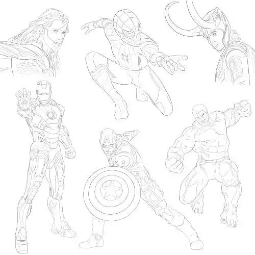 漫威英雄所有英雄简笔画