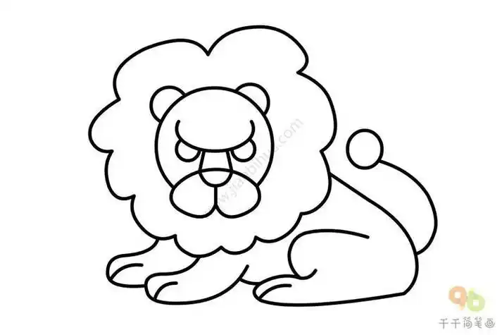 小学狮子儿童简笔画