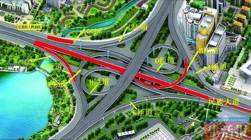 向封闭施工 4月19日至5月8日 竹溪立交民族大道主线由西往东封闭施工