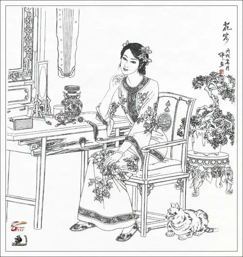 人物白描作品欣赏