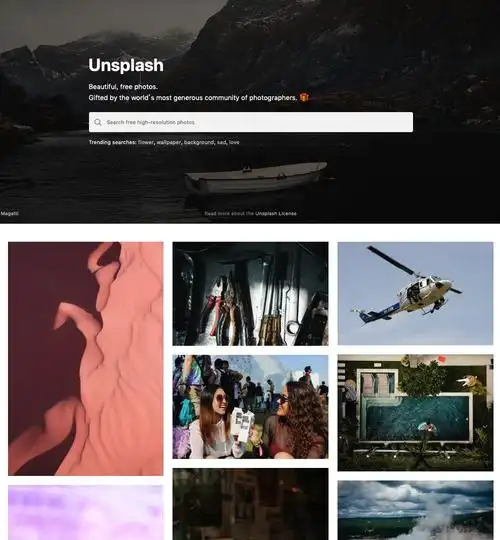 知名的免费图片素材网站,有累计超过 40  万张可以免费使用(包括商用)