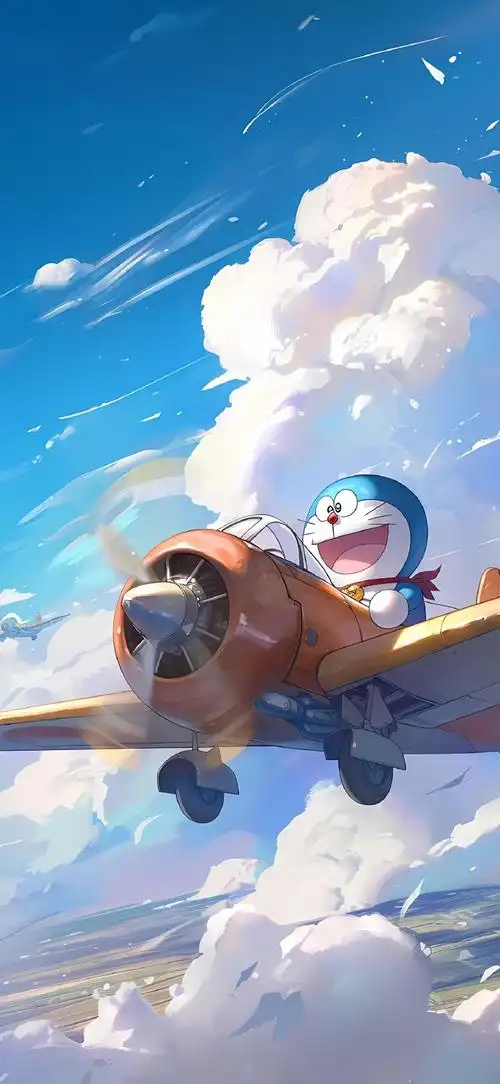 二次元新鲜事##机器猫壁纸##ai##可爱卡通##手机壁纸