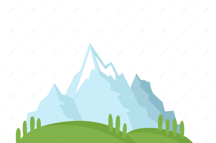 雪山高原插画免扣素材