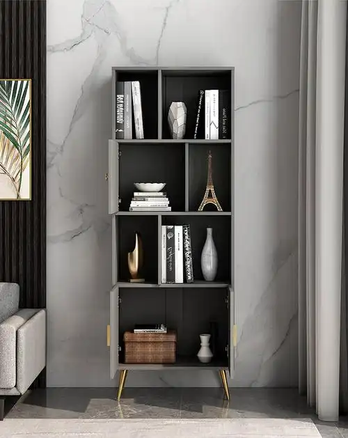 北欧轻奢书柜自由组合柜客厅落地书橱书房简约置物架多功能储物柜溢居