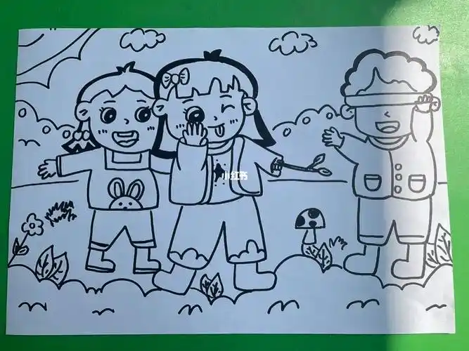 主题简笔画捉迷藏