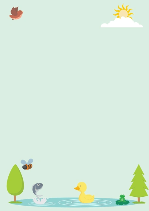 卡通小黄鸭插画word感谢信信纸背景模板【word格式优质模板】_文档下