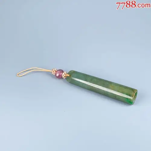 清中期-翡翠翎管-清三代翡翠玉器翎羽-缅甸翡翠a货玉管吊坠翠_自由