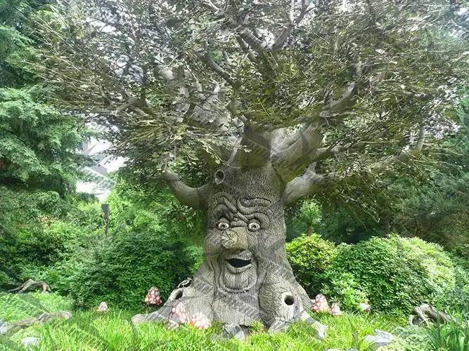 室内外游乐景点仿真智慧树模型 会动说话互动手工制作树自贡厂家