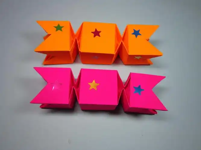儿童手工折纸糖果盒子简单糖果收纳盒的折法视频