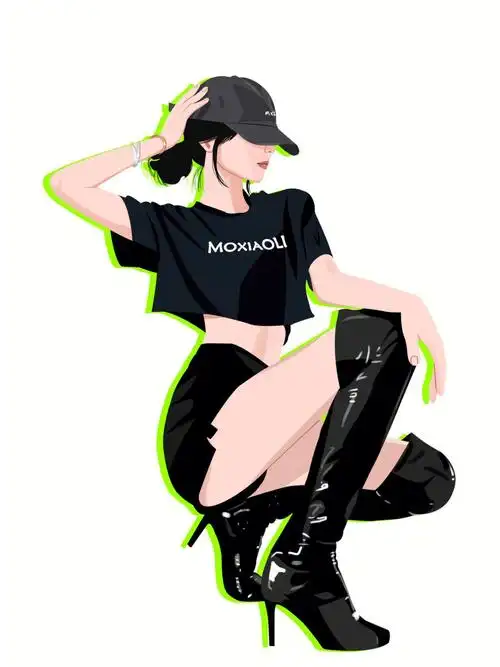 超酷女生插画你更喜欢哪个背影颜色呢