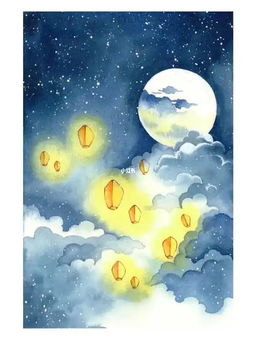 明灯三千依旧是不擅长的水彩风景