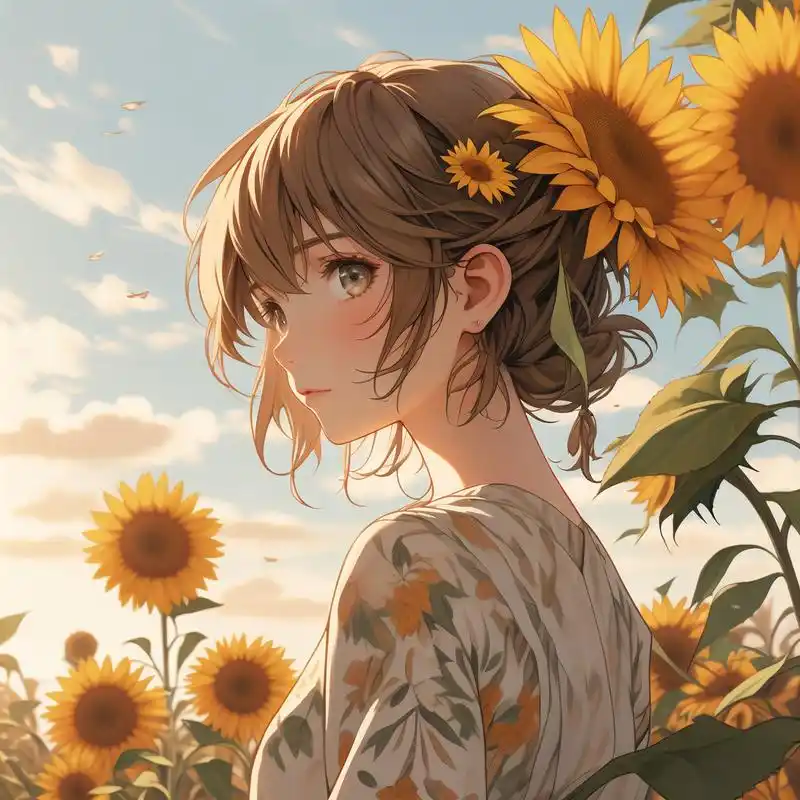 2024最新微信头像97 女生后背 向日葵