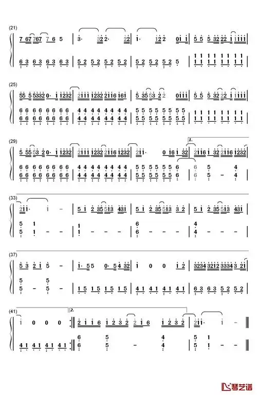 前前前世钢琴简谱-数字双手-radwimps2