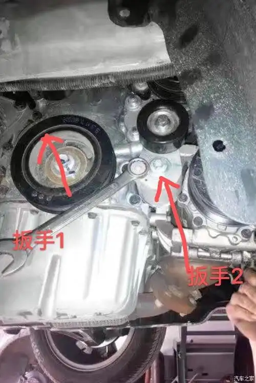 宝骏73015l张紧轮拆装更换皮带方法