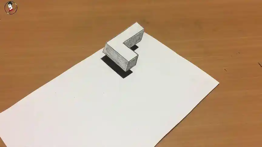 手绘3d立体画,两分钟学会字母l的立体画画法