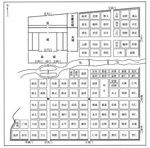 隋唐洛阳外郭城里坊复原示意图(《隋唐洛阳城》第一册)