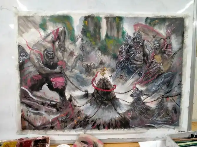 孙悟空大闹天宫的手绘过程