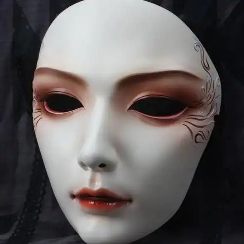 新品面具古风汉服中面风手绘v半国化装舞会cos气对全脸帅派女可爱