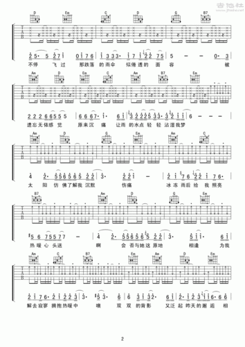 雨中的恋人们吉他谱(图片谱,弹唱)_黄凯芹(christopher wong)_雨中的