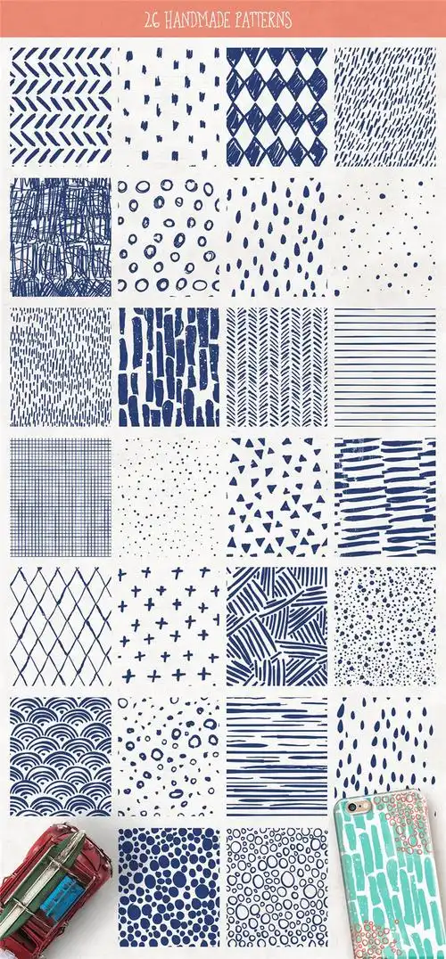 肌理复古手绘线条颗粒纹理图案底纹笔刷笔触aips设计素材2